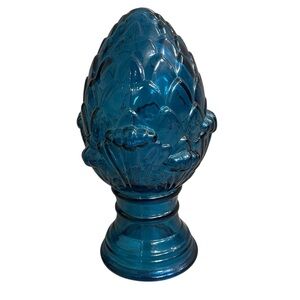 Blue Glass‎ Artichoke Unbranded  Classic Decor Glass EUC Decorative